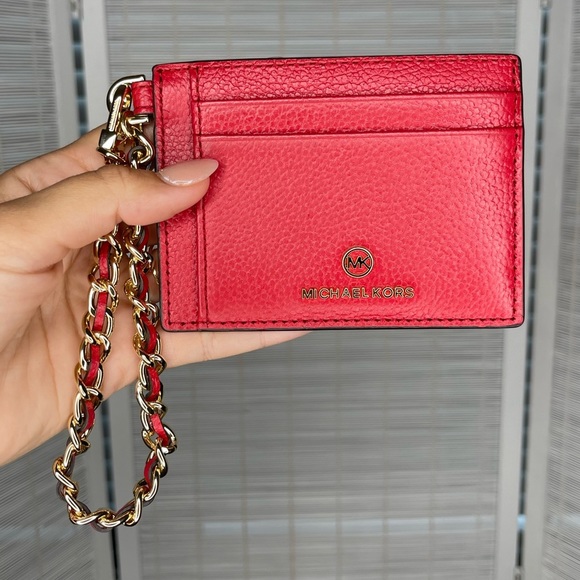 Michael Kors Accessories - Michael Kors Jet Set Charm Card Holder Red